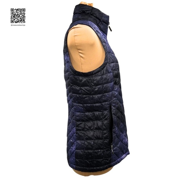 The North Face - Size Small - ThermoBall Cosmic Galaxy Purple Stars Puffer Vest - Picture 4 of 14